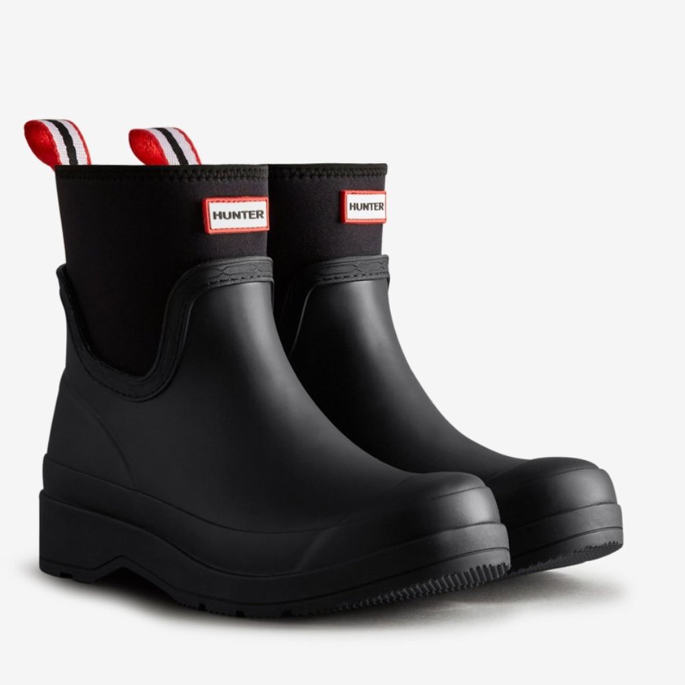 NWT Hunter Women's Play Short Neoprene Rain Boots (Black)